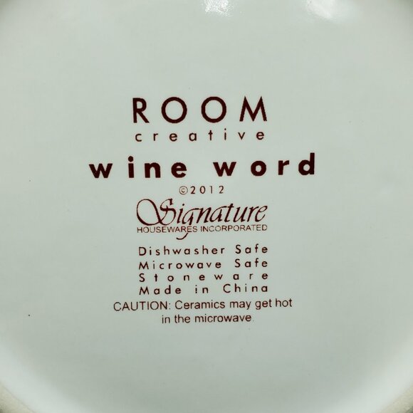 Signature Housewares Room Creative Wine Word Appetizer Plates Dessert Plates - Picture 5 of 5